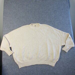 Free People Womens Oversized Sweater Knit S Easy Street Tunic Ivory White 794